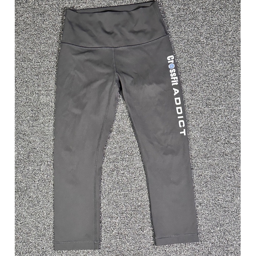 Lululemon CrossFit Addict High Rise Crop Leggings Black Womens Size 6 Training
